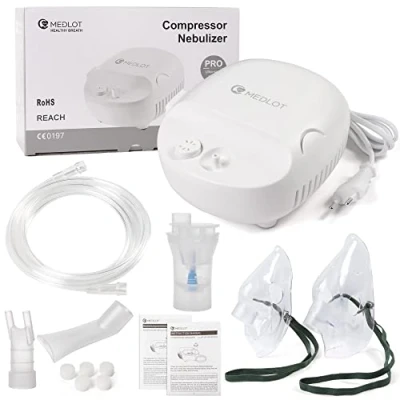 Imagen de MEDLOT Inhalador Nebulizador con Compresor para Fácil Tratamiento de Enfermedades Respiratorias Adultos y Niños VP C5