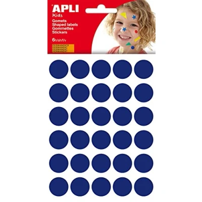 Imagen de APLI Kids 13226 Bolsa de gomets redondos 20 mm, color azul, 6 hojas