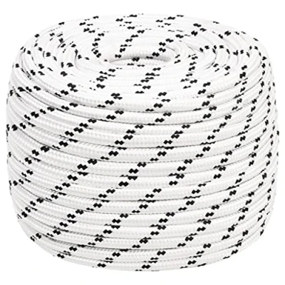 Imagen de vidaXL Cuerda para Barco Trenzada Navegación Amarre Deporte Camping Aire Libre Escalada Supervivencia Rescate Multiusos Poliéster Blanco