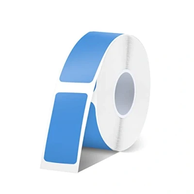Imagen de SUPVAN E10 Etiquetas Autoadhesivas, térmicas para el hogar, la oficina y escuela, compatibles con las etiquetadoras E10/E16，14 mm*30 mm, 220 Unidades/Rollo (Azul)