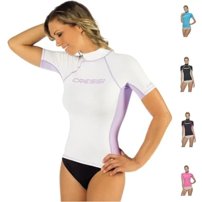 Imagen de Cressi Rash Guard Camiseta con Filtro de Protección UV UPF 50+, Mujer, Blanco, XL