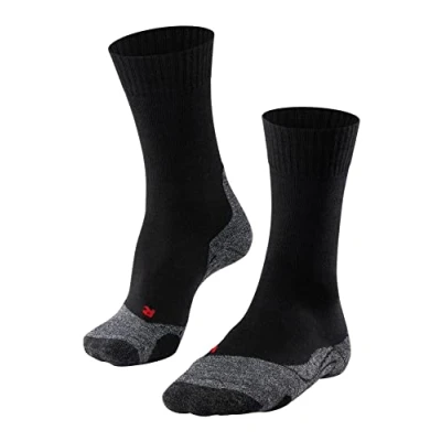 Imagen de FALKE TK2 Explore W SO lana hilo funcional anti ampollas gruesa 1 par, Calcetines para senderismo Mujer, Negro (Black Mix 3010), 39 40