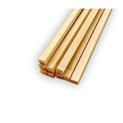 Imagen de PINI Palillos de madera cuadrados 350 x 6 mm para manualidades y hogar (50 unidades)