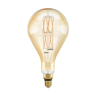 Imagen de EGLO LED E27 regulable, foco vintage ámbar extra grande, luminaria retro en forma de gota, 8 vatios (equivalente a 60 watts), 806 lúmenes, blanco cálido, 2100k, PS160, Ø 16 cm