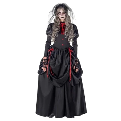 Imagen de Boland disfraz de Viuda Negra para adultos, bruja carnaval, conjunto disfraces Halloween, carnaval y fiestas temáticas