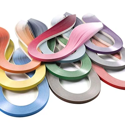 Imagen de JUYA Papel Quilling Conjunto de Series Gradientes 10 Colores QP388 (10 Paquetes Individuales, Ancho: 5 mm)