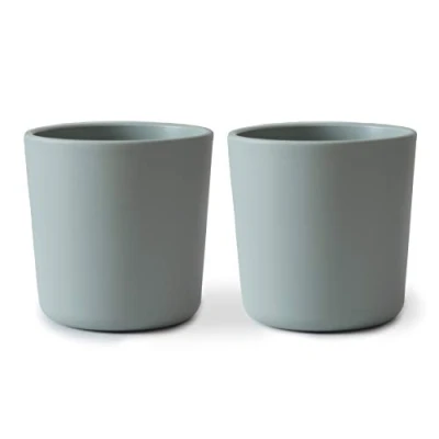 Imagen de mushie 2 x Vasos para niños Fabricados en Dinamarca Libres de BPA &amp; Aptos Lavavajillas Equipamiento inicial seguro, duradero y niñas pequeños Sage