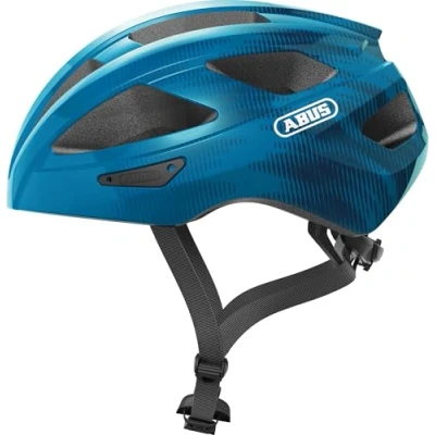 Imagen de ABUS casco de ciclismo carretera Macator deportivo para principiantes también usuarios con coleta hombres y mujeres azul, talla M