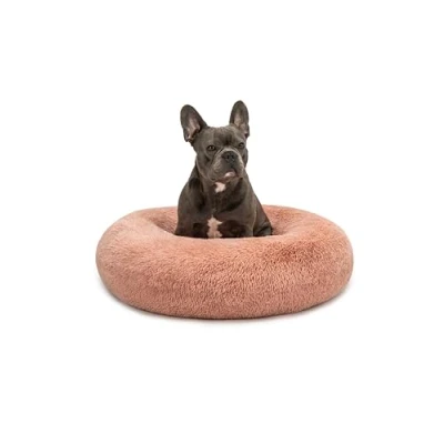 Imagen de lionto Cama Perros Redonda cojín Gatos sofá para Donut, (XL) 70 cm Ø Rosa