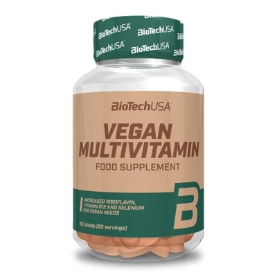 Imagen de BioTechUSA Vegan Multivitamin, Suplemento dietético en forma de comprimidos que contienen vitaminas y minerales, 60