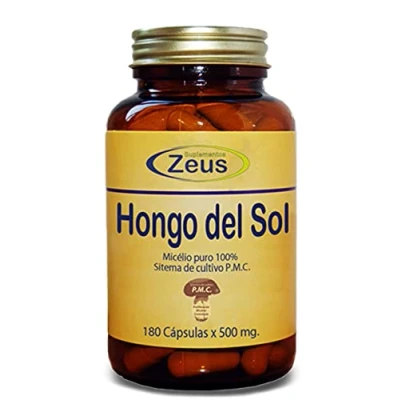 Imagen de Hongo del Sol Contribuye al funcionamiento normal sistema inmunitario Complemento Alimenticio a base de y Vitamina C 100% Vegano 180 Cápsulas Vegetales