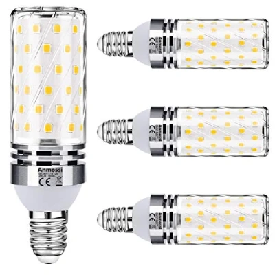 Imagen de Anmossi Bombilla LED E14,Blanco Cálido 3000K,1200Lm,12W E14 Maíz Bombilla,Equivalente Bombillas Incandescente 100W,No Regulables,Pequeño Tornillo de Edison LED,4 unidades