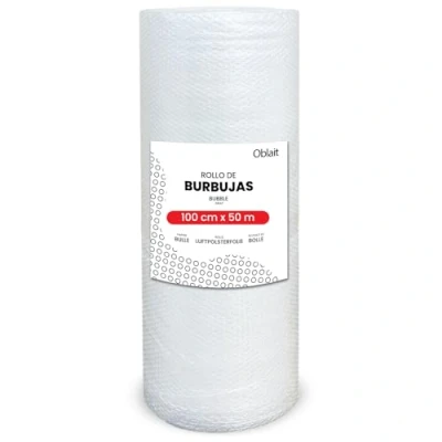 Imagen de Rollo de plástico burbujas 100 cm ancho x 50 metros longitud papel embalaje mudanza