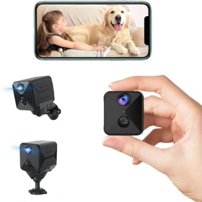 Imagen de javiscam Camara Espia,1080P HD Vigilancia WiFi Interior, Interior/Exterior Mini Cámaras de sin Cables,Vision Nocturna,Deteccion Movimiento,Grabacion Video a Distancia (1080P)