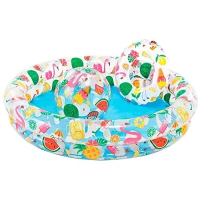 Imagen de Intex Piscina, Flotador y Pelota Color con Accesorios, 122 x 25 cm, 150 litros (59460)