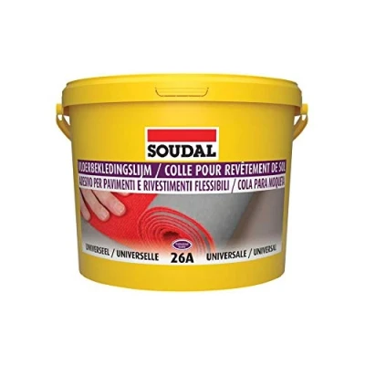 Imagen de Soudal Adhesivo para suelos blandos 5kg, ideal vinilo, textil, PVC, cubo, resistente al agua