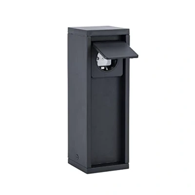 Imagen de Distribuidor de corriente Mains, enchufe exterior en negro mate, 1 para exteriores, columna enchufes cuadrada, potencia máxima 3500 W, resistente a la intemperie