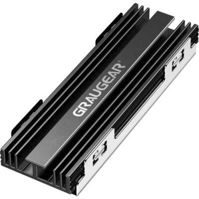 Imagen de GRAUGEAR Disipador de calor para SSD M.2 NVMe (2280), pasivo, Cooler Kit, adecuado PlayStation®5, 2 almohadillas térmicas silicona, aluminio G PS5HS02