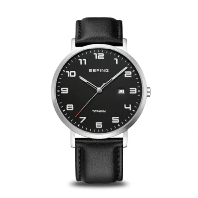Imagen de BERING Reloj de cuarzo para Hombre, Colección Titanium con titanio y cristal Zafiro 18640 402, Plateado Negro