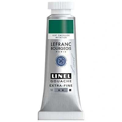 Imagen de Lefranc Bourgeois Linel Gouache extrafino, tubo 14 ml, color verde esmeralda