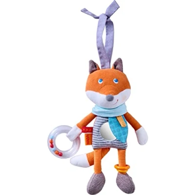 Imagen de HABA 306686 Figura de Zorro Foxi Gran Juguete para portabebés, Cochecito y Arco Juego, con lámina Espejo Anillo sonajero