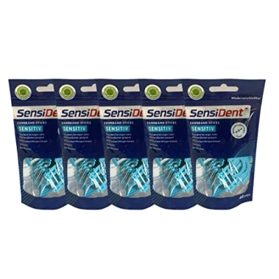 Imagen de 5 x sensident dientes seda Sticks Sensitiv con estuche de viaje 30ST.