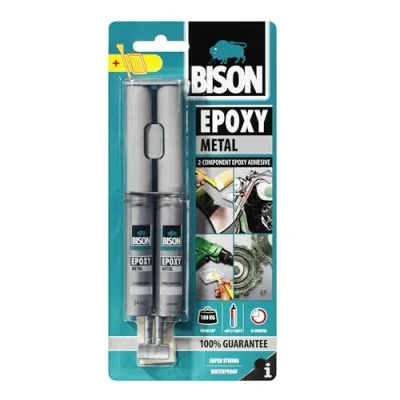 Imagen de Bison Pegamento epoxi metal bicomponente 24 ml color metalizado