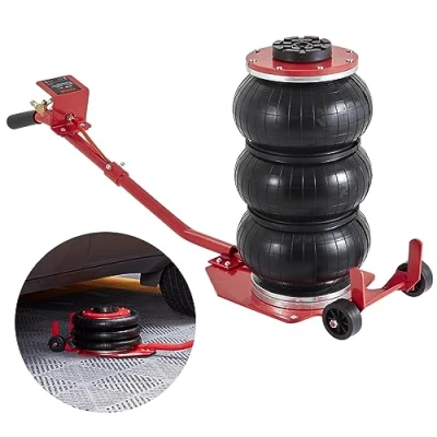 Imagen de VEVOR Gato Neumático Carga de 3T Elevación 140 450 mm 0,8 1,0MPa 3 Cojines Aire Mango Largo Fácil Rápida para Reparación Coches Mantenimiento SUV Pickup Taller Garaje