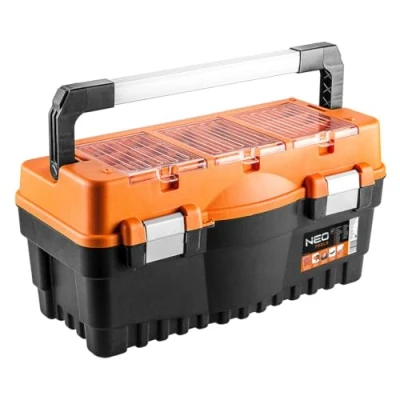 Imagen de NEO TOOLS 84 105 Maletín herramientas 271 547 278 con asa, caja surtido naranja, negro