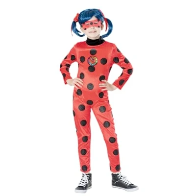 Imagen de Rubies Disfraz Miraculous Ladybug Premium para niñas, Mono de terciopelo con lunares brillantes, insignia lenticular y máscara, Oficial Zag, Carnaval, Cumpleaños, Navidad Halloween