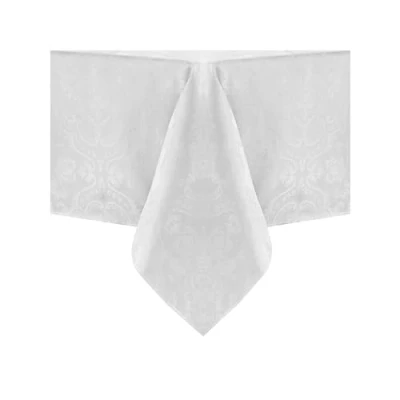 Imagen de Elrene Mantel de Damasco, poliéster, Blanco, 60 x 84 Pulgadas, Rectangular/Rectangular