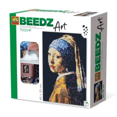 Imagen de SES Creative Beedz Art Vermeer la Joven de Perla Cuentas para Planchar, Multicolor, L (6004)