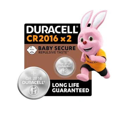 Imagen de DURACELL 2016 Pilas de botón litio 3 V (pack 2) Larga duración garantizada Tecnología Baby Secure Para llaves control remoto, mandos pequeños, relojes deportivos Embalaje