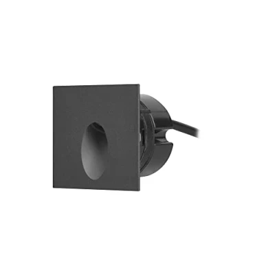 Imagen de FORLIGHT Icon Square Foco Empotrable de Pared LED para Exterior IP65. 2.2W Blanco Cálido 3000K. Cuadrado. Color Negro