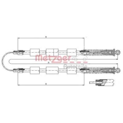 Imagen de METZGER 321.20 Cable de Freno Mano posterior 2670, 1123/1123 Tambor COFLE FIAT: Cinquecento
