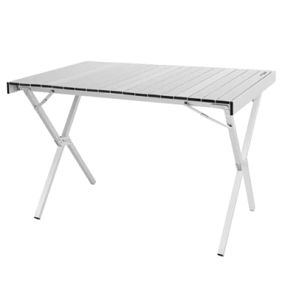 Imagen de AKTIVE Mesa Plegable Camping, 108 x 71 72 cm, Topes Antideslizantes, Tablero y Estructura Aluminio, Soporta 30 kg, Plegado Compacto, Bolsa Transporte asa Hombro, Mesas Plegables (63050)
