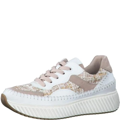 Imagen de MARCO TOZZI Zapatillas Deportivas para Mujer, Suave Feel Me, Plantilla Intercambiable, 2 23733 42, Polvo Blanco, 39 EU