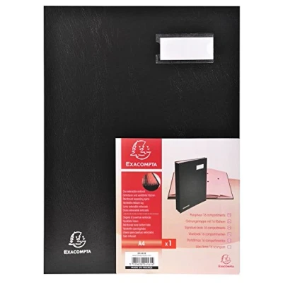 Imagen de Exacompta 24161E Signature Book 16 Compartments Laminated Card Cover Black
