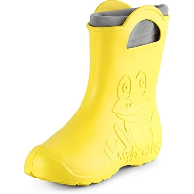 Imagen de Ladeheid Botas de Goma en EVA para Mujer Resistentes al Agua Forradas Impermeables Zapatos Lluvia Mujeres LA CA 12 (Amarillo, 38/39 EU)