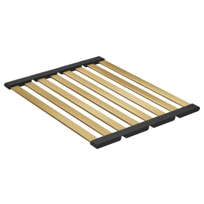 Imagen de GROHE 40856GN0 Estante plegable para platos grande y accesorios de fregadero, amanecer fresco cepillado