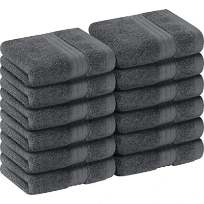 Imagen de Utopia Towels Juego de Toallas Lujo 30 x CM Franela Altamente absorbentes (Paquete 12) (Gris)