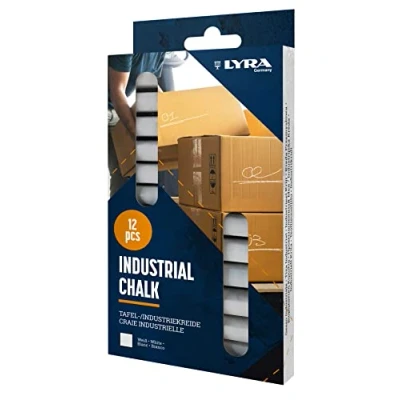 Imagen de LYRA tizas industriales, color blanco, caja de 12