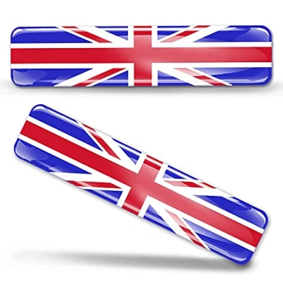 Imagen de Biomar Labs® 2 pcs 3D Gel Pegatinas Bandera Nacional Gran Bretaña del Reino Unido UK Flag Union Jack Silicona Adhesivo Autos Coches Motos Ciclomotores Bicicletas Ordenador Portátil F 26