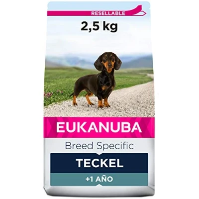 Imagen de EUKANUBA Breed Specific alimento seco para perros teckel adultos, óptimamente adaptado a la raza 2.5 kg