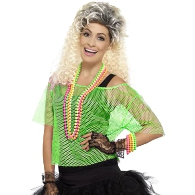 Imagen de Smiffys Top de rejilla, verde flúor