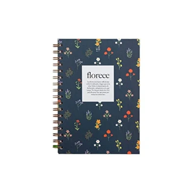Imagen de UO Cuaderno Libreta A5, Florece. Tapa dura, 200 páginas, espiral (15x22 cm)
