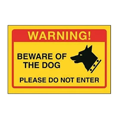 Imagen de V Safety DP008AR RY Cartel de Cuidado con el Perro, por Favor no Introducir, 200MM X 150MM