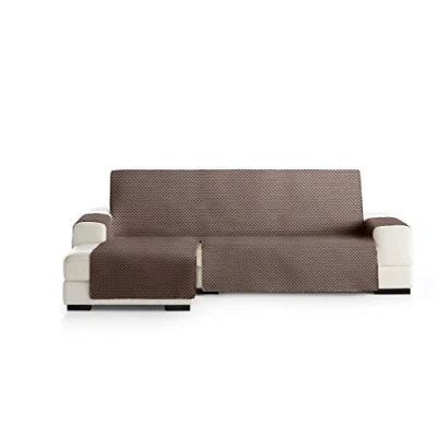 Imagen de Eysa Funda de Chaise Longue práctica Reversible Oslo Extra 290 cm Izquierda Color marrón/Tostado