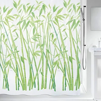 Imagen de Spirella 240 x 180, Verde colección Bambus, Cortina de Ducha Textil, 100% Polyester