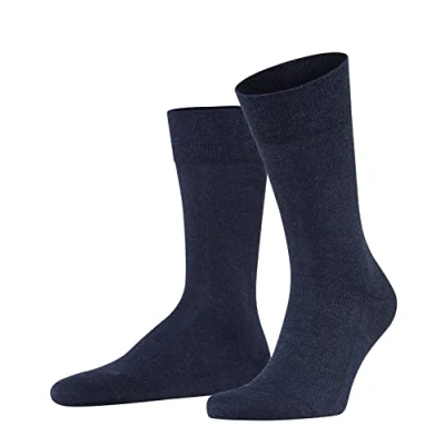 Imagen de FALKE Sensitive London M So algodón puños sin presión 1 par, Calcetines Hombre, Azul Navy Melange 6127, 39 42